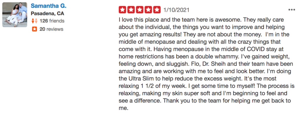 Ultraslim Yelp Review Fat Reduction Treatment Non Invasive Abdomen Led Light Therapy Los Angeles Pasadena